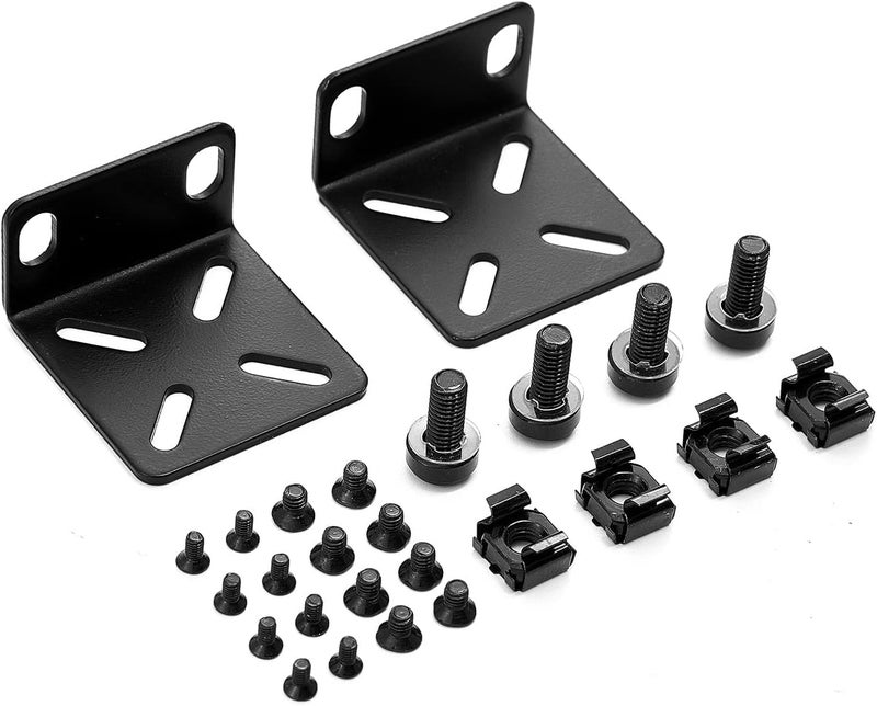 PhyinLan Rack Mount Kit for 17.3 inch Switches, Adjustable Rack Ears for Buffalo Tech, Cisco, NETGEAR,Dell, D-Link, Linksys and TRENDnet Products, Adjustable Hole Distance 14-29mm - Image 1